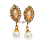 KB9-Gw A Pair of Golden White Laddu Gopal ji Earring