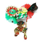 Red Green Pearl Stone Work Laddu Gopal Pugree