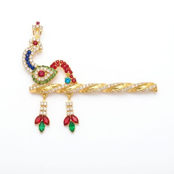 Elegant Multi Ad Stone Work Peacock BansiFlute