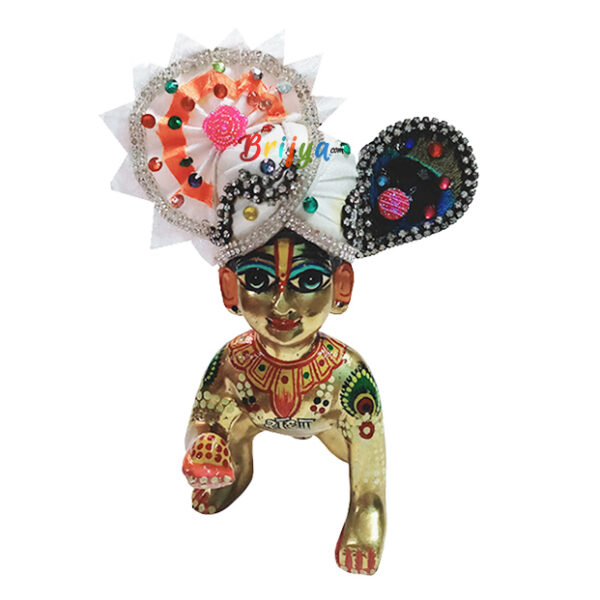 White Multi Pugree for Kanha Ji