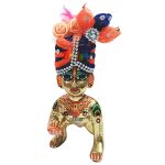 Blue Orange Woolen Pugree for Kanha Ji