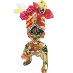 Yellow Magenta Woolen Pugree for Kanha Ji