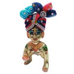 Blue Magenta Woolen Pugree for Kanha Ji