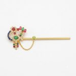 Multi AD Stone Work Peacock BansiFlute