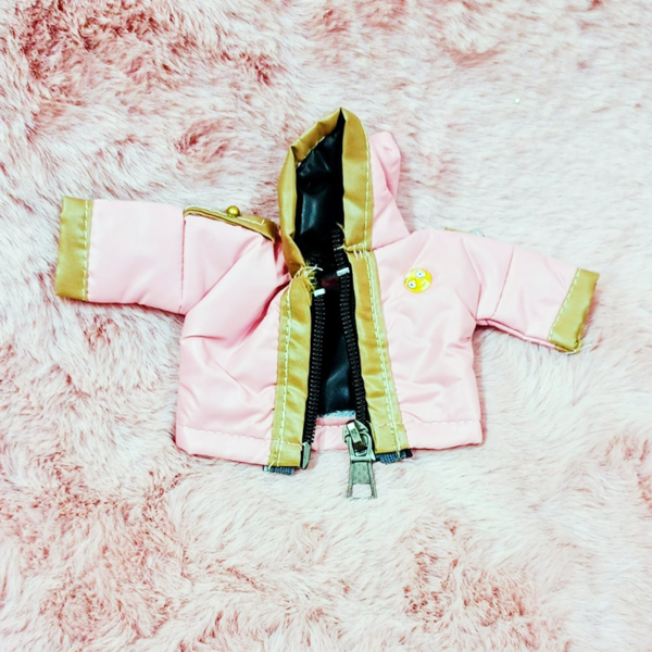 Pink Brown Puffer Jacket For Laddu Gopal Ji No (4 to 5)