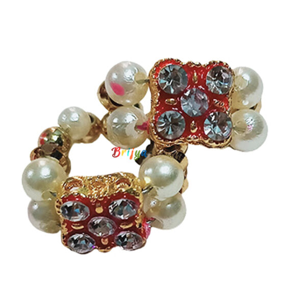 Beautiful Magenta Stone White Pearl Krishna Bracelet