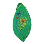 Jai Shree Radhe Green Hand Embroidery Japa Mala Bag