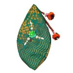 Green Beautiful Rich Embroidery Japa Mala Jholi