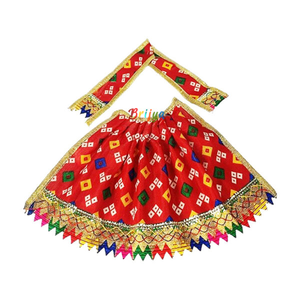 Red Jaypuri Lenhga Patka For Devi Durga Mata Ji