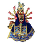 Blue Shaneel Heavy Lace Lenhga Patka Set For DurgaJi