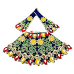 Heavy Kalabattu Pearl Work Blue Lenhga Pakta Durga Ji Set - Image 2