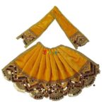 Yellow Shaneel Heavy Lace Lenhga Patka Set For DurgaJi