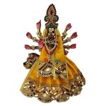 Yellow Shaneel Heavy Lace Lenhga Patka Set For DurgaJi