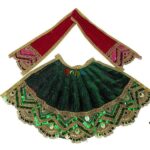 Green Shaneel Heavy Lace Lenhga Patka Set For DurgaJi