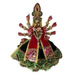 Green Shaneel Heavy Lace Lenhga Patka Set For DurgaJi