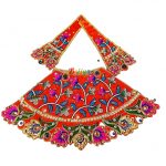 Orange Heavy Embroidery Work Lenhga Patka Durga Mata Set