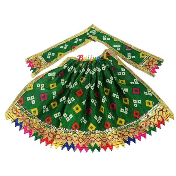 Green Jaypuri Lenhga Patka For Devi Durga Mata Ji
