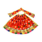 Orange Jaypuri Lenhga Patka For Devi Durga Mata Ji