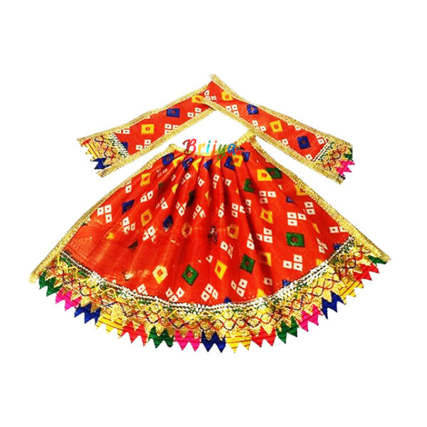 Orange Jaypuri Lenhga Patka For Devi Durga Mata Ji