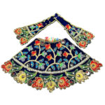 Blue Heavy Embroidery Work Lenhga Patka Durga Mata Set - Image 2