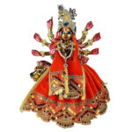 Orange Shaneel Heavy Lace Lenhga Patka Set For DurgaJi