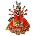 Orange Shaneel Heavy Lace Lenhga Patka Set For DurgaJi