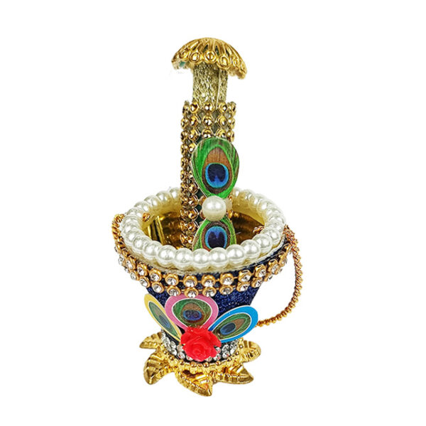 Beautiful Heavy Stone Work Bucket & Pichkari For Kanha Ji