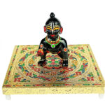 Beautiful Wooden Meenakari Puja Chowki