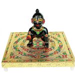 Beautiful Wooden Meenakari Puja Chowki