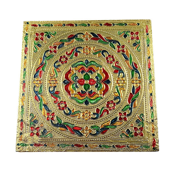 Beautiful Wooden Meenakari Puja Chowki