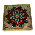 Beautiful Wooden Meenakari Small Puja Chowki