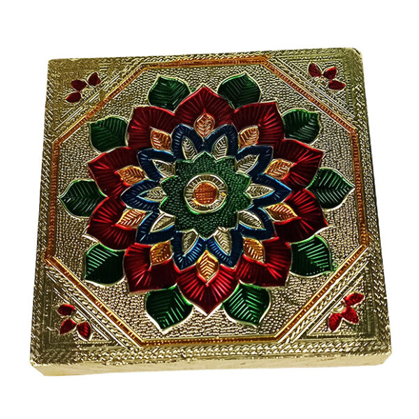 Beautiful Wooden Meenakari Small Puja Chowki