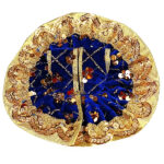 Blue Velvet Heavy Lace Sitara Work Gopal Ji Poshak - Image 2