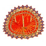 Orange Heavy Lace Work Velvet Phosak For Gopal Ji