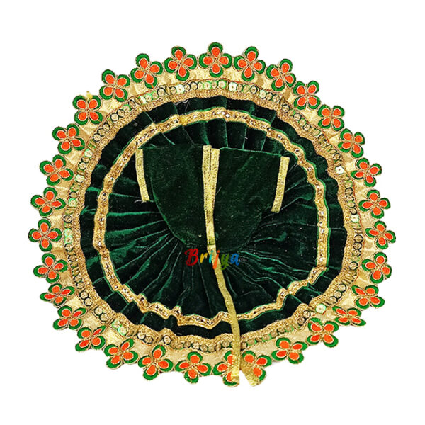 Green Heavy Lace Work Velvet Phosak For Gopal Ji