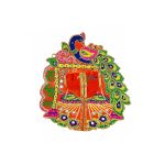 Orange Heavy Work Radheka Peacock Design For Bal Gopal Ji Dress