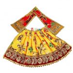Heavy Embroidery Yellow Silk Durga Ji Lehnga Patka Set