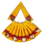 Yellow Shaneel Lace Work Durga Mata Lehnga Patka Set - Image 2
