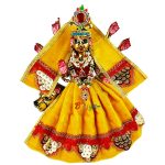 Yellow Shaneel Lace Work Durga Mata Lehnga Patka Set