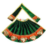 Green Shaneel Lace Work Durga Mata Lehnga Patka Set
