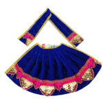 Blue Shaneel Lace Work Durga Mata Lehnga Patka Set