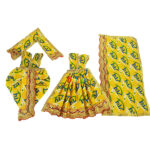 Radhe Radhe Yellow Print Yugal Jodi Dress
