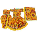 Yellow Jaipuri Frill Lace Radha Krishna Cotton Dress