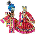 Pink Jaipuri Frill Lace Radha Krishna Cotton Dress