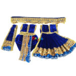 Heavy Lace Blue Velvet Poshak For Radha Krishna Ji