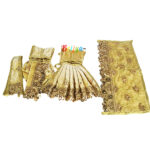 Golden Cream Lace Work Dress For Yugal Jodi Sarkar