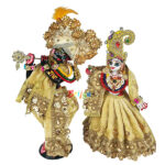 Golden Cream Lace Work Dress For Yugal Jodi Sarkar