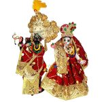 Heavy Lace Sitra Work Red Radha Krishna Dress