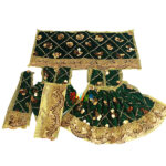 Heavy Lace Sitra Work Green Radha Krishna Dress