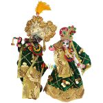 Heavy Lace Sitra Work Green Radha Krishna Dress